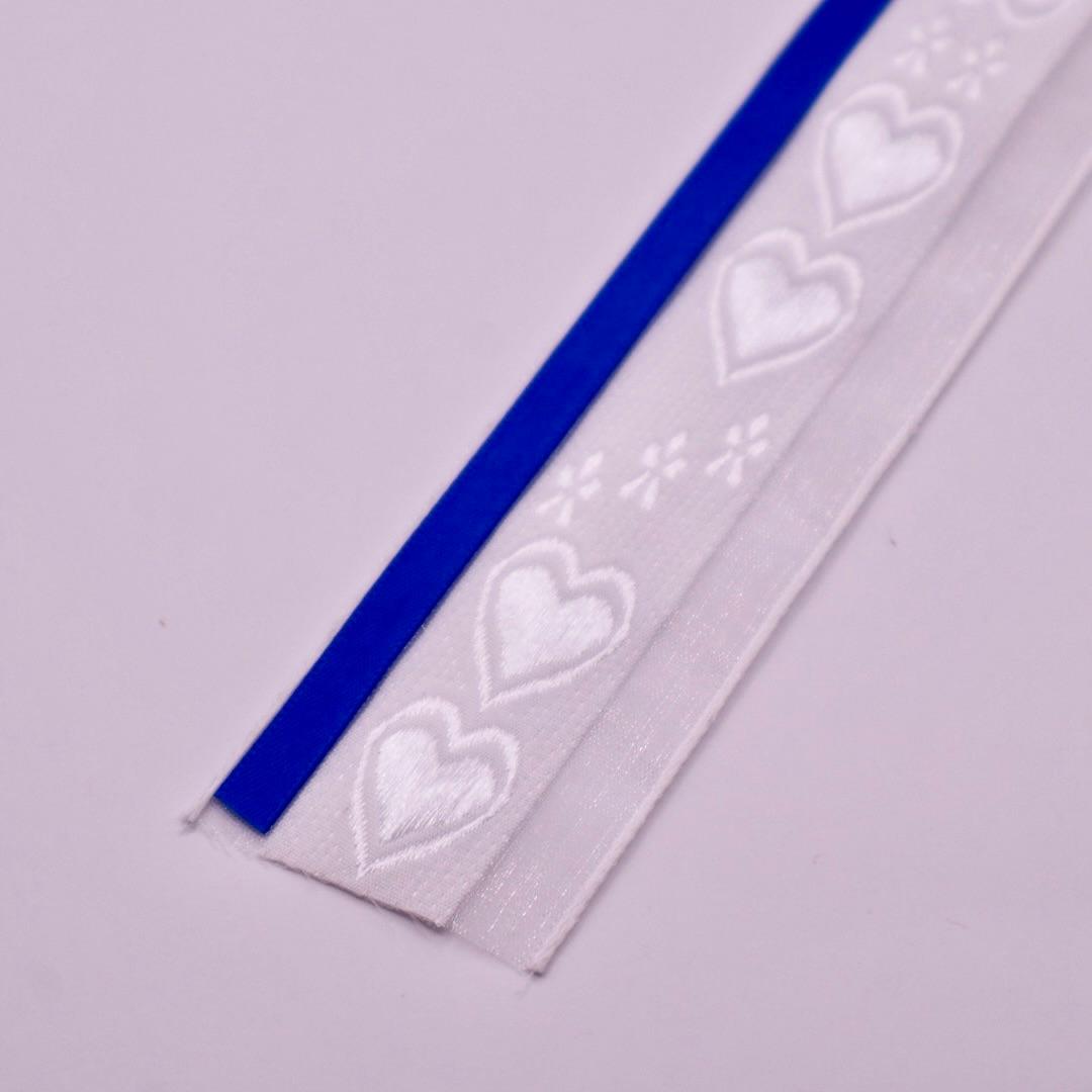 【番号オーダー可能】横浜DeNAベイスターズ風カラー　くるみボタンのヘアリボン　クロスステッチ刺繍 | 4枚目